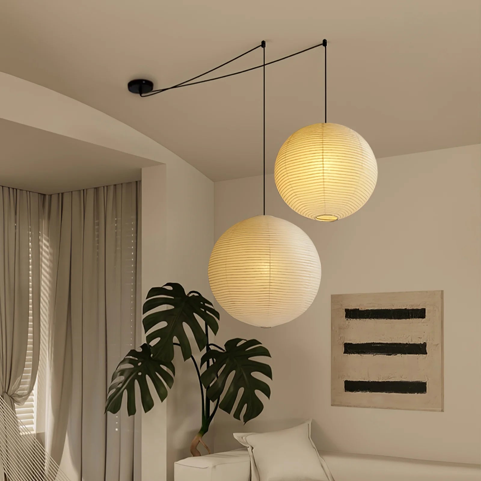Akari A Pendant Swag Light - Yiarolight