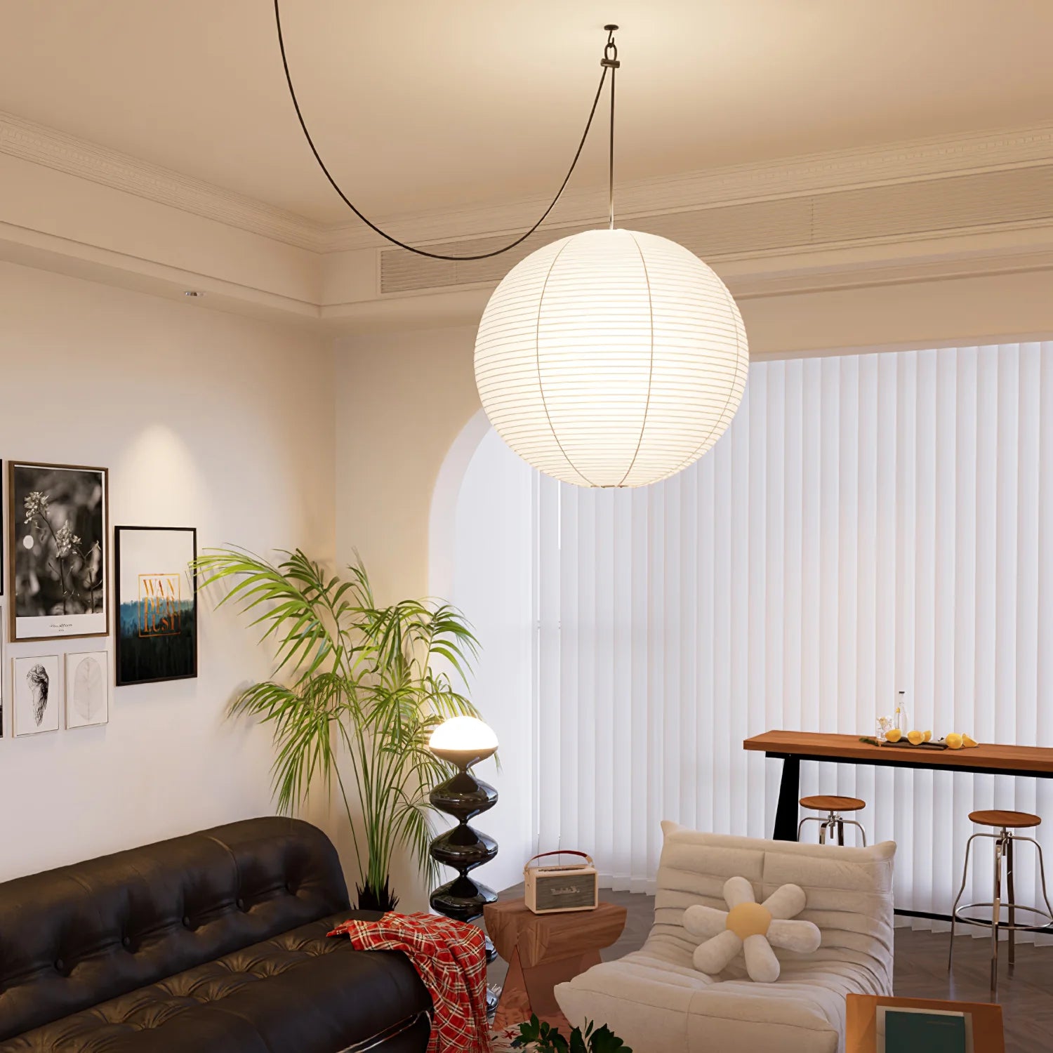 Akari A Pendant Swag Light - Yiarolight