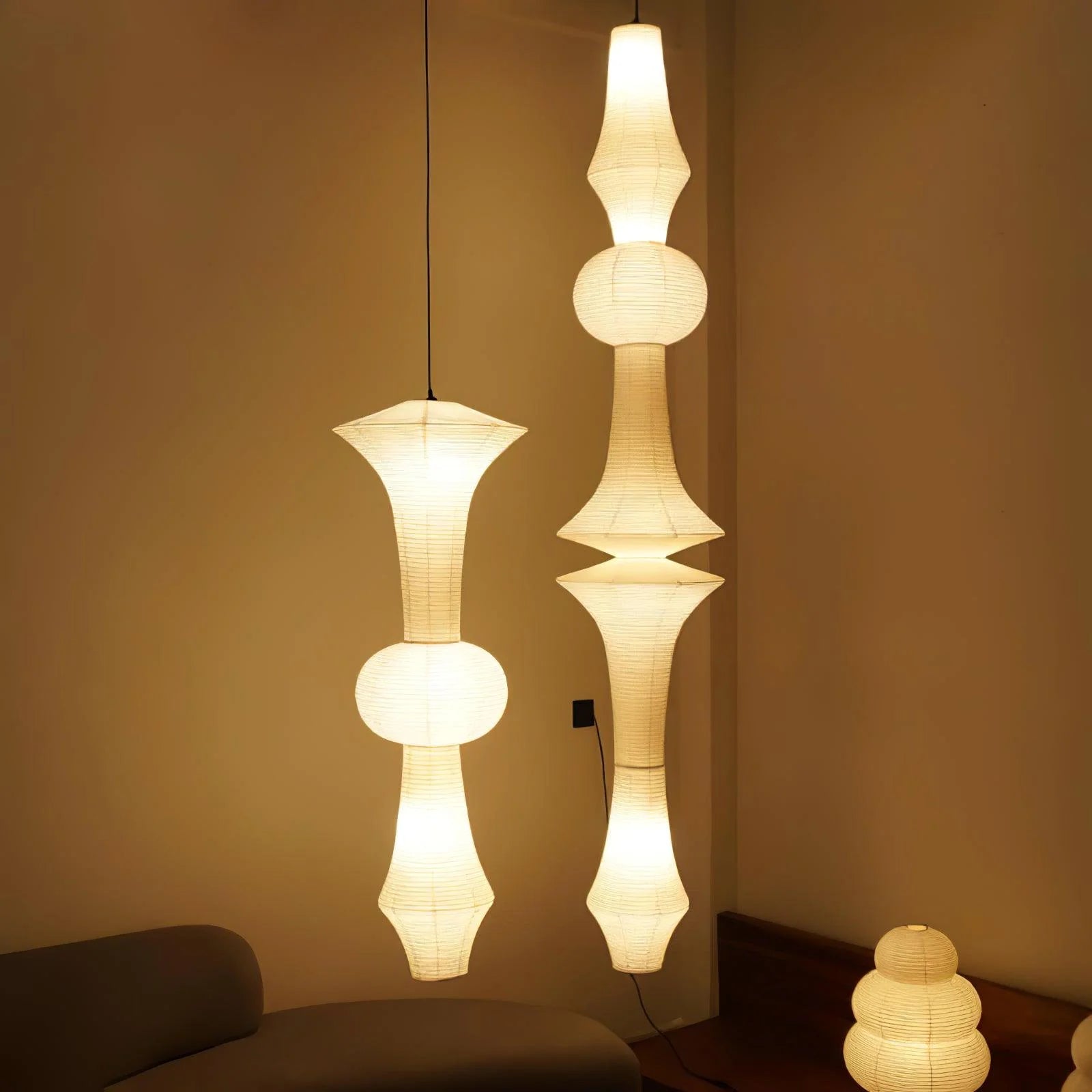 Washi Paper E Pendant Light - Yiarolight