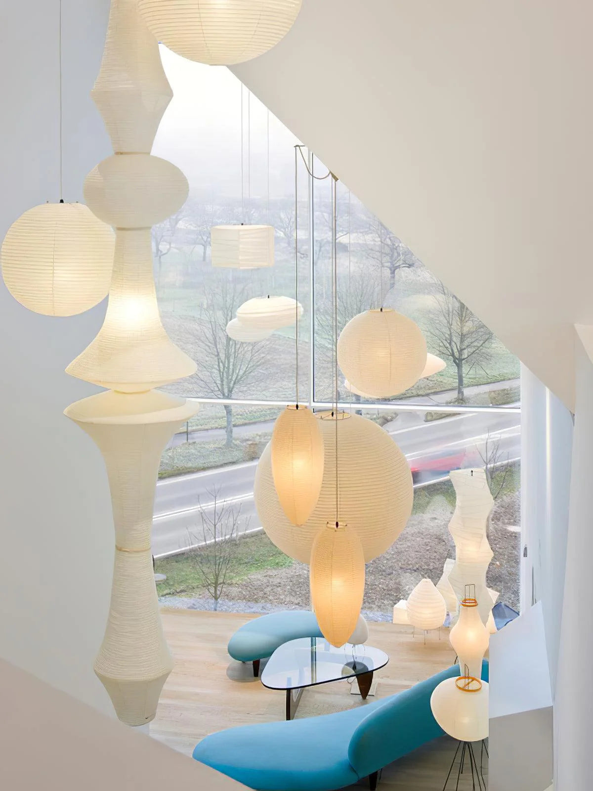 Washi Paper E Pendant Light - Yiarolight
