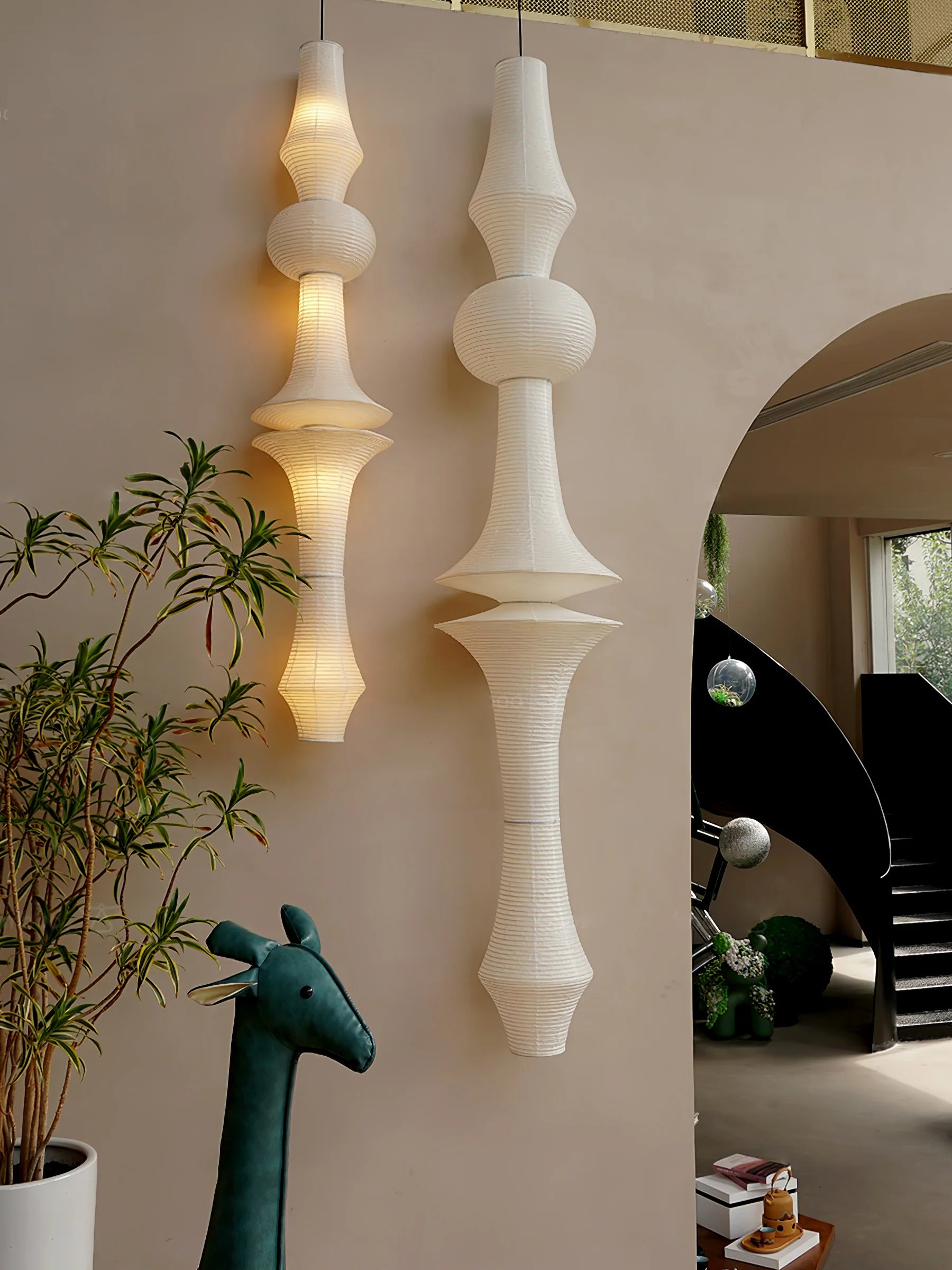 Washi Paper E Pendant Light - Yiarolight