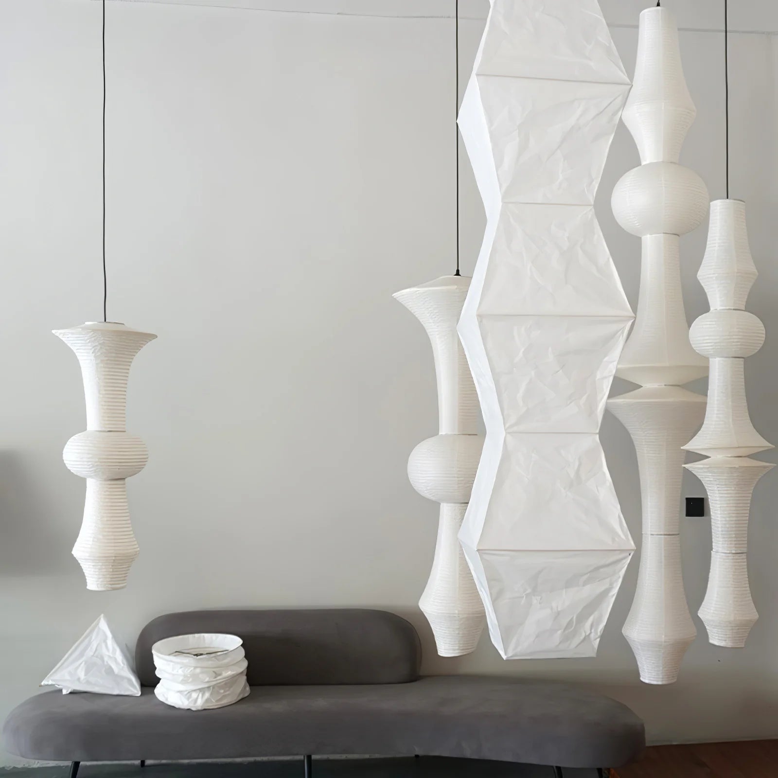 Washi Paper E Pendant Light - Yiarolight