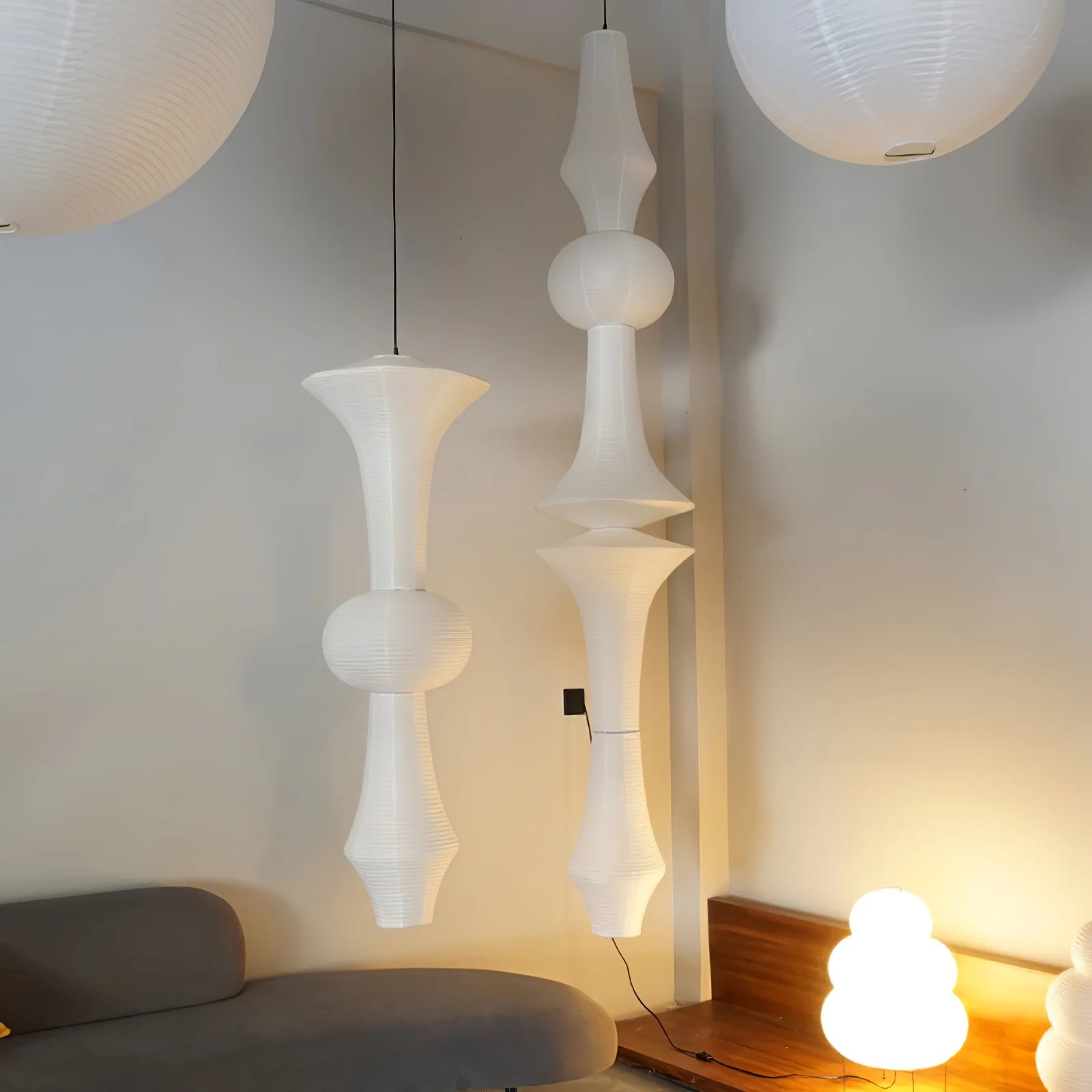 Washi Paper E Pendant Light - Yiarolight