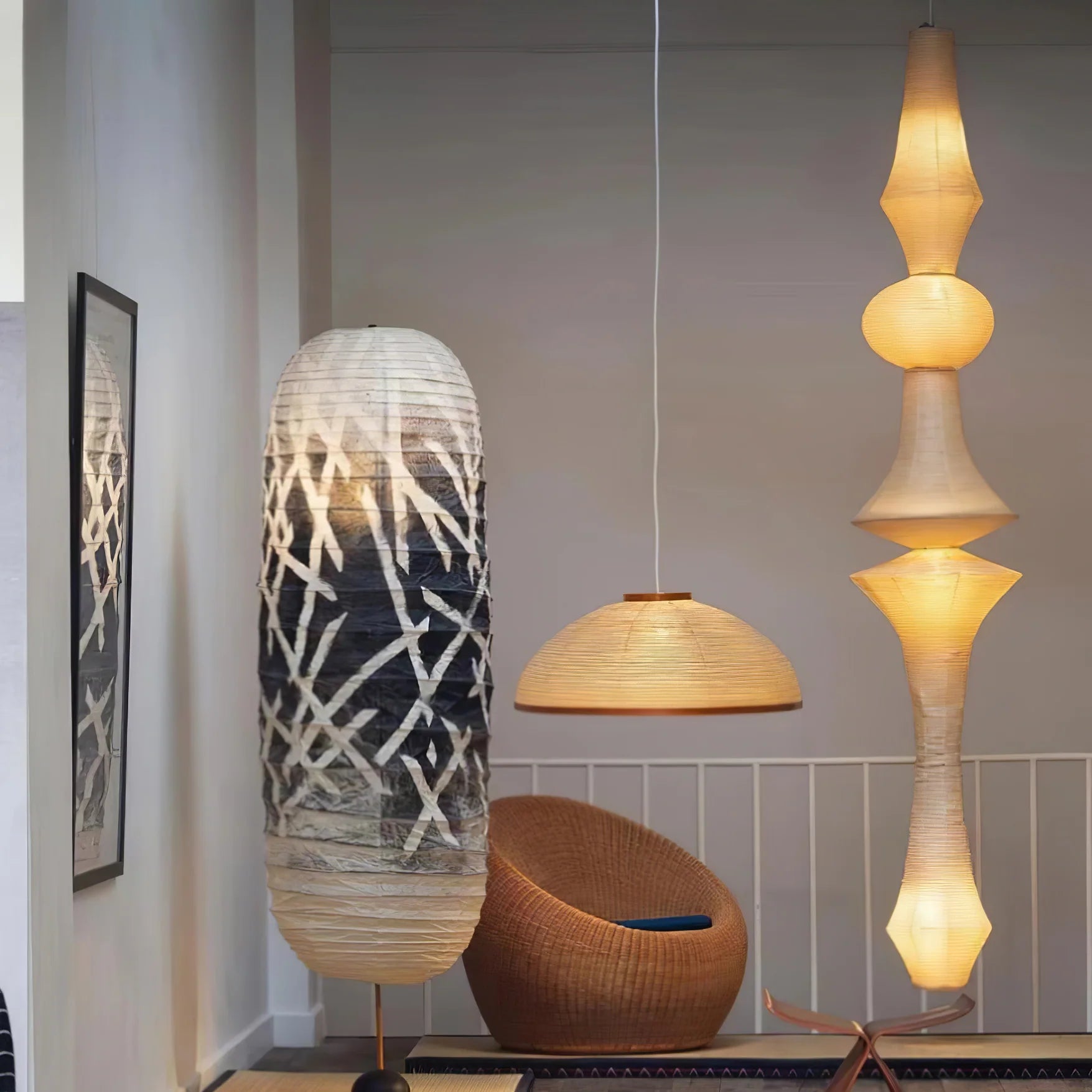 Washi Paper E Pendant Light - Yiarolight