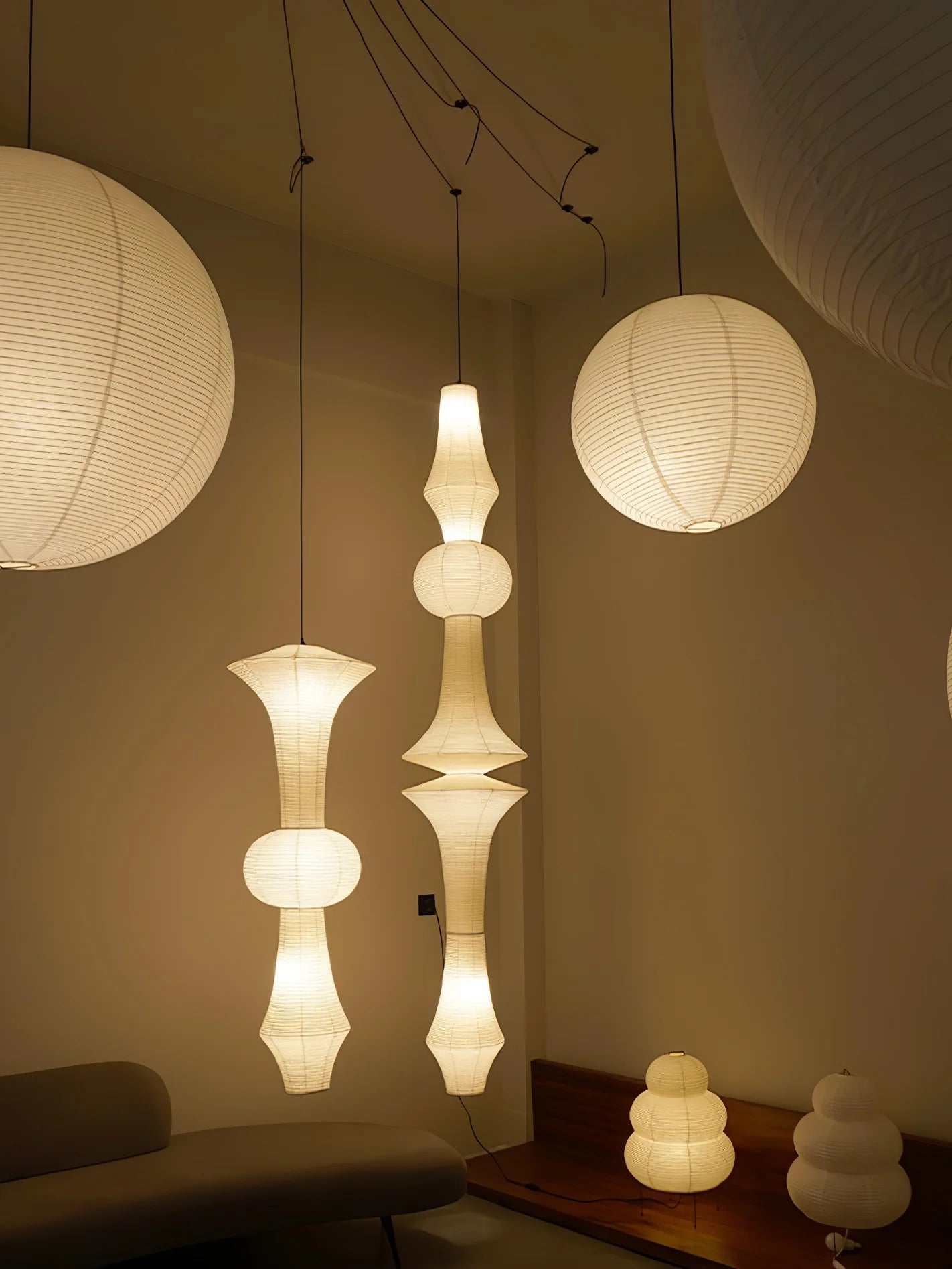 Washi Paper E Pendant Light - Yiarolight