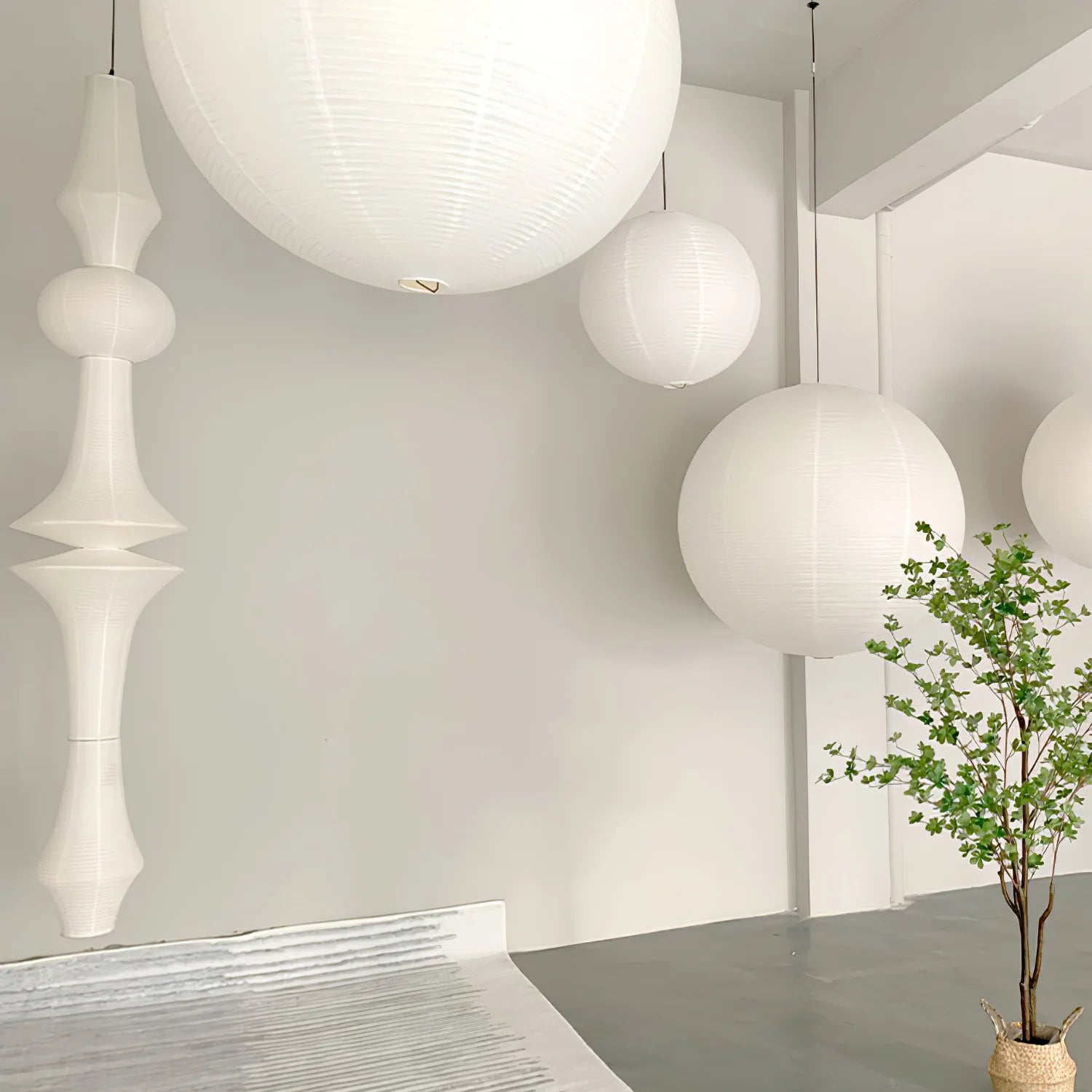 Washi Paper E Pendant Light - Yiarolight