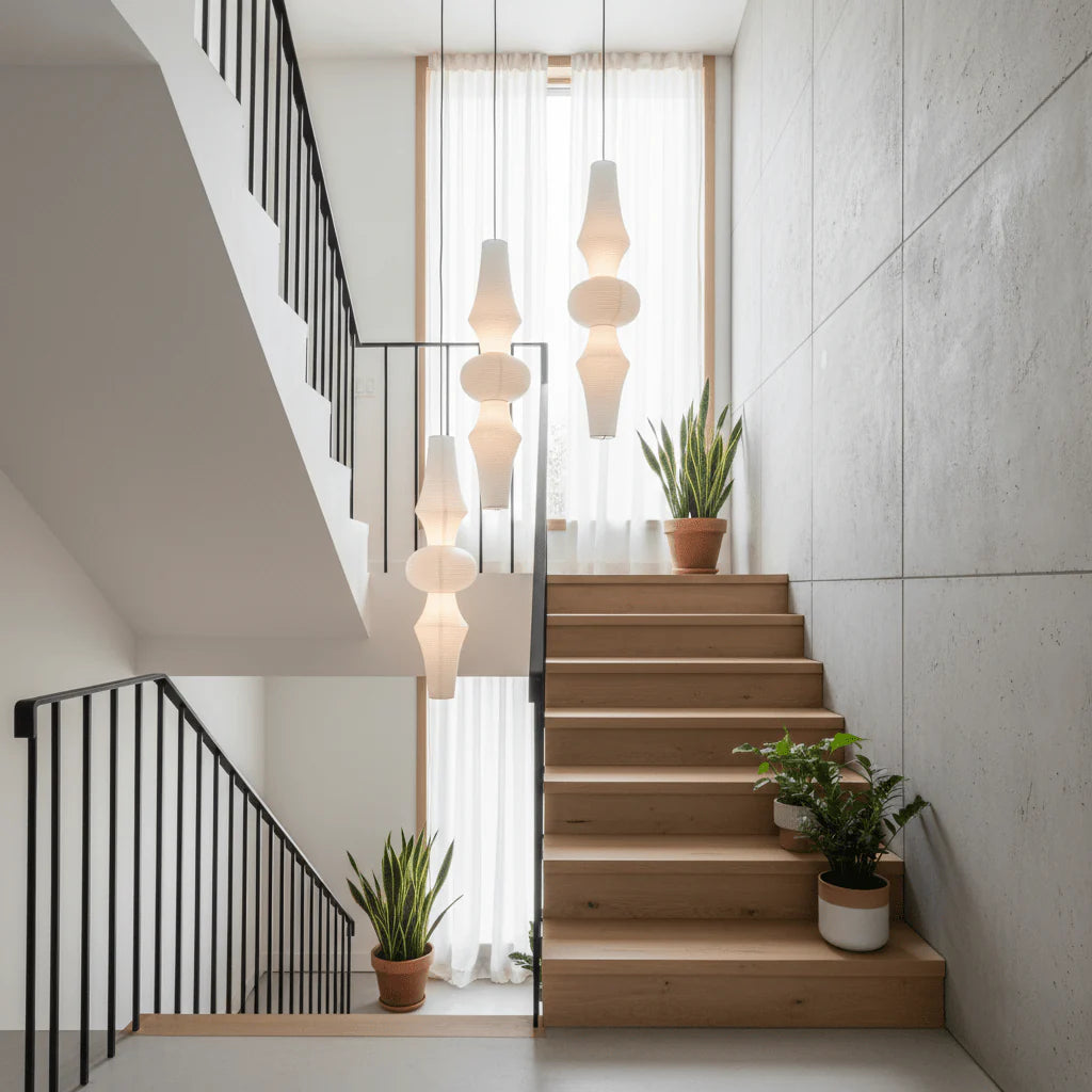 Washi Paper E Pendant Light - Yiarolight