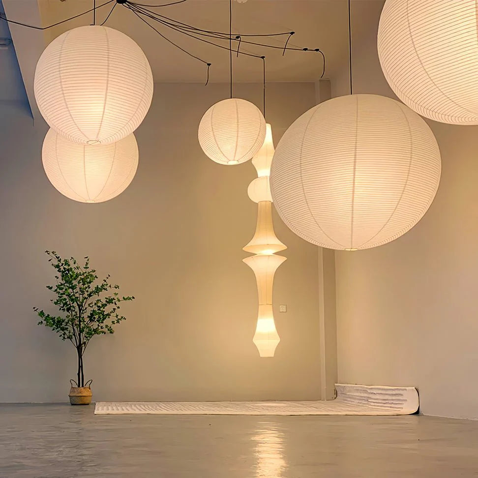 Washi Paper E Pendant Swag Light - Yiarolight