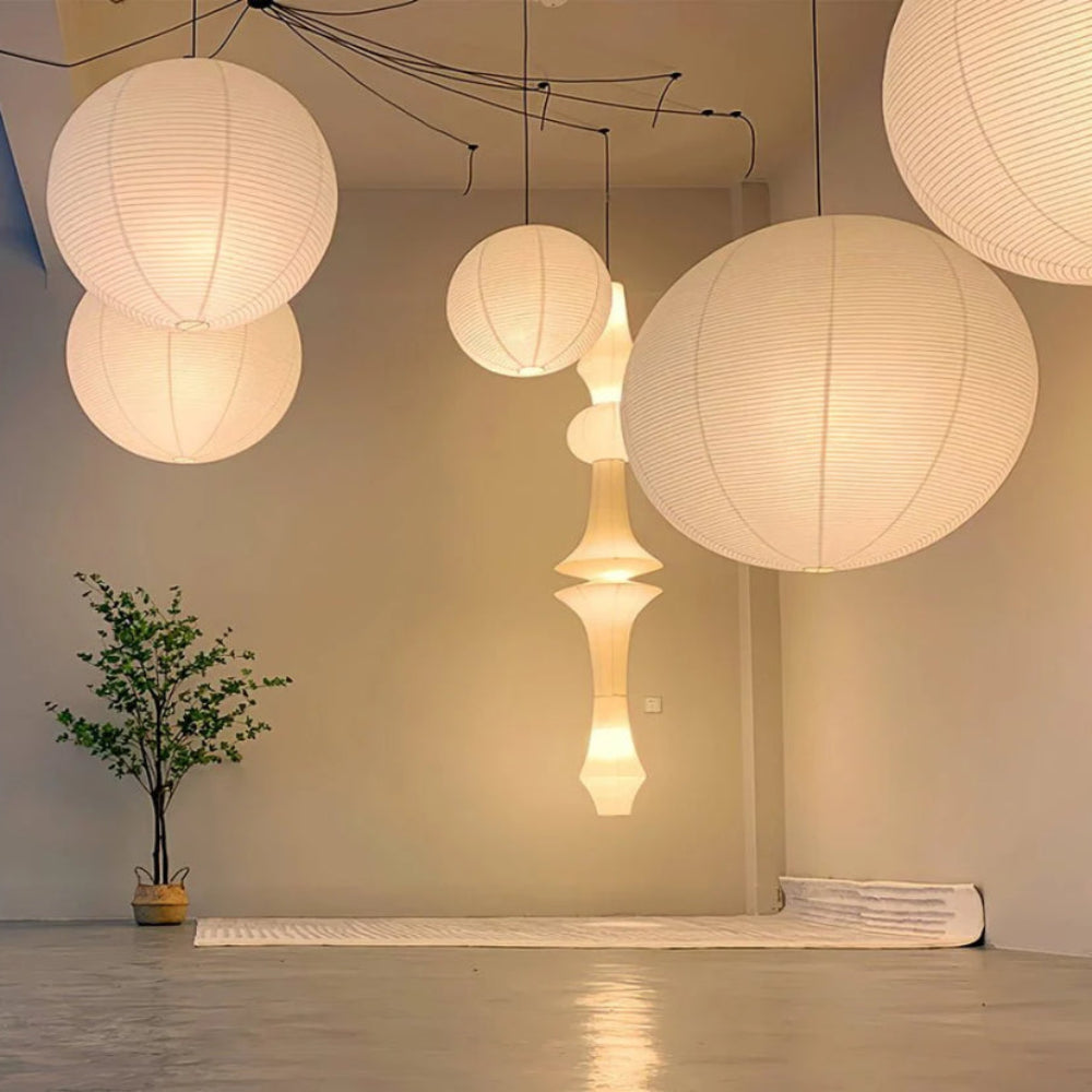 Washi Paper E Pendant Swag Light - Yiarolight