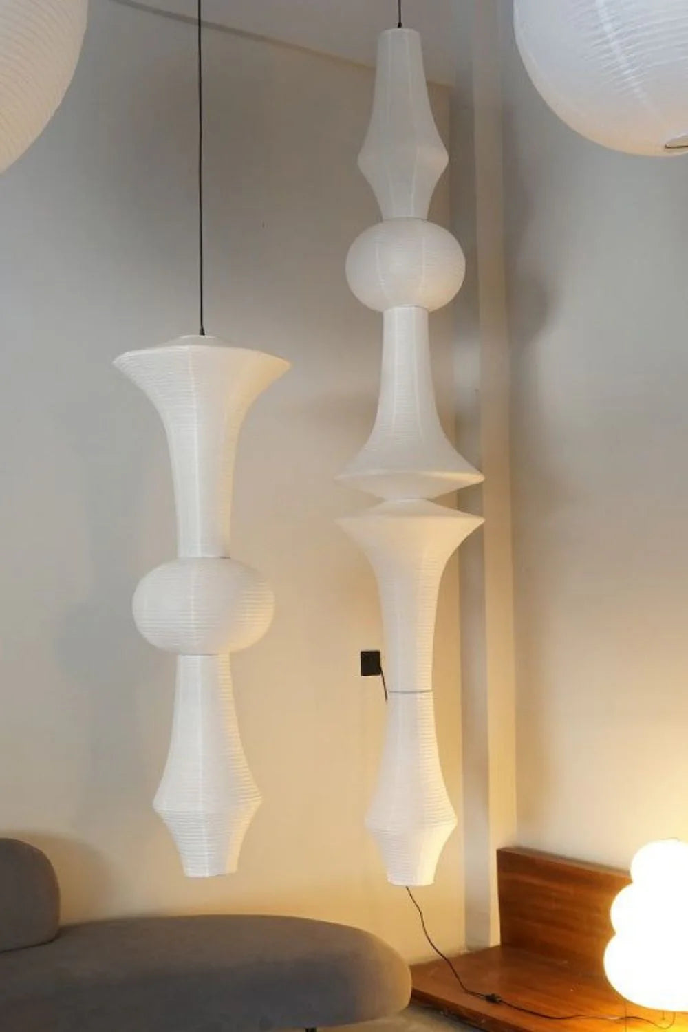 Washi Paper E Pendant Swag Light - Yiarolight