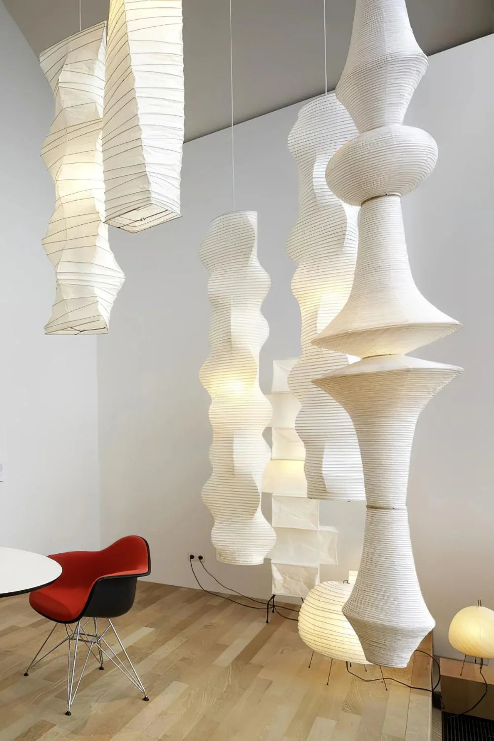 Washi Paper E Pendant Swag Light - Yiarolight