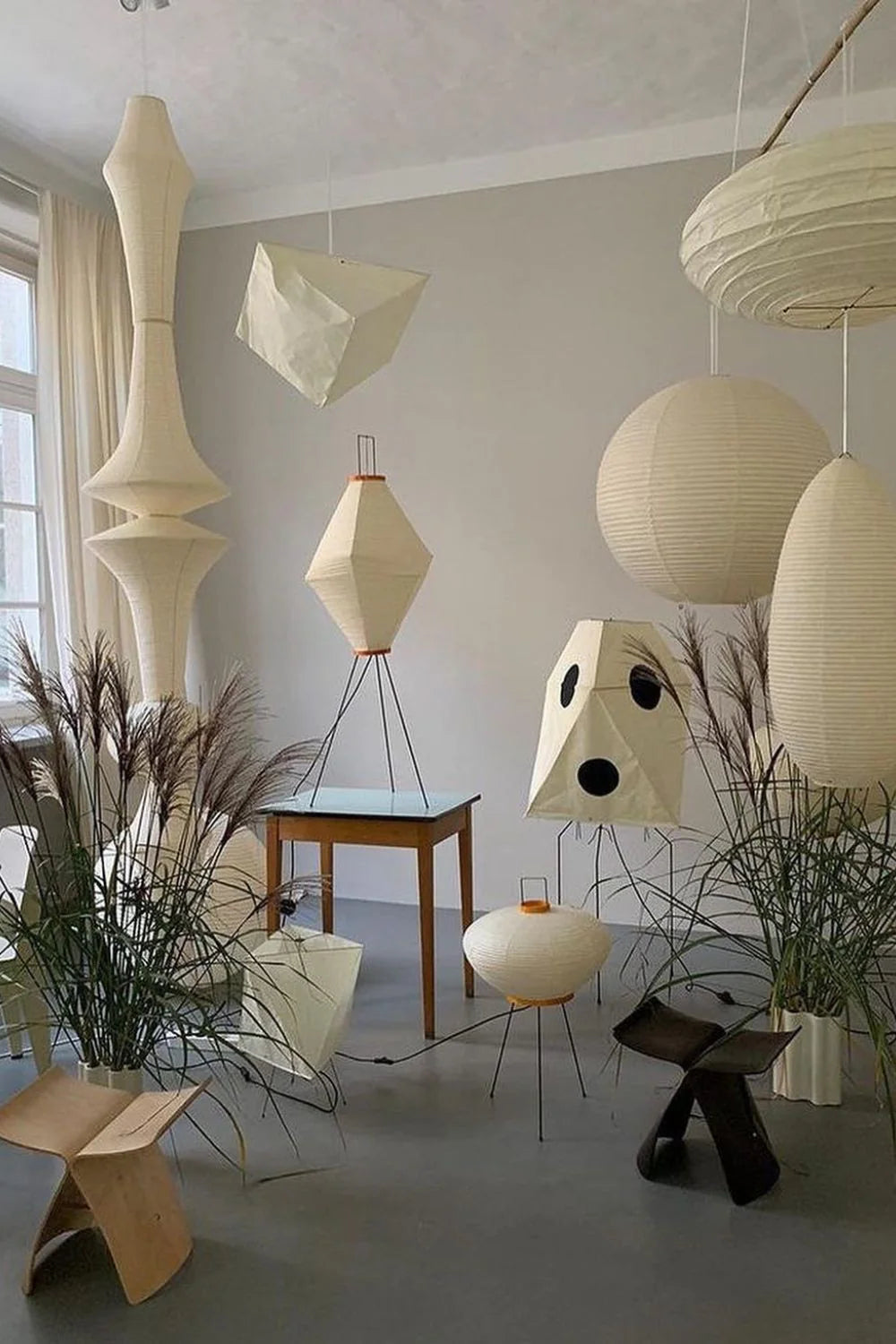 Washi Paper E Pendant Swag Light - Yiarolight