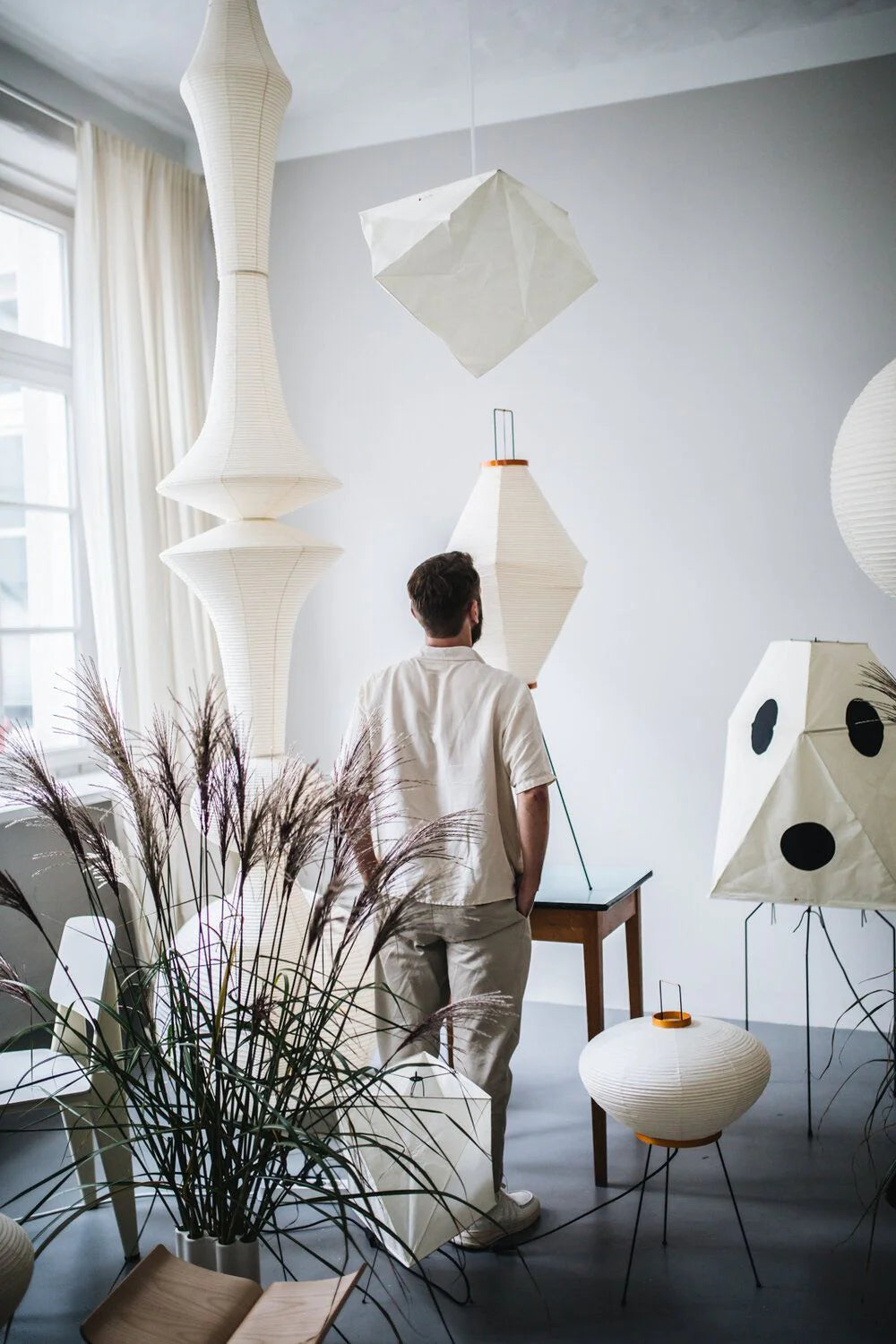 Washi Paper E Pendant Swag Light - Yiarolight