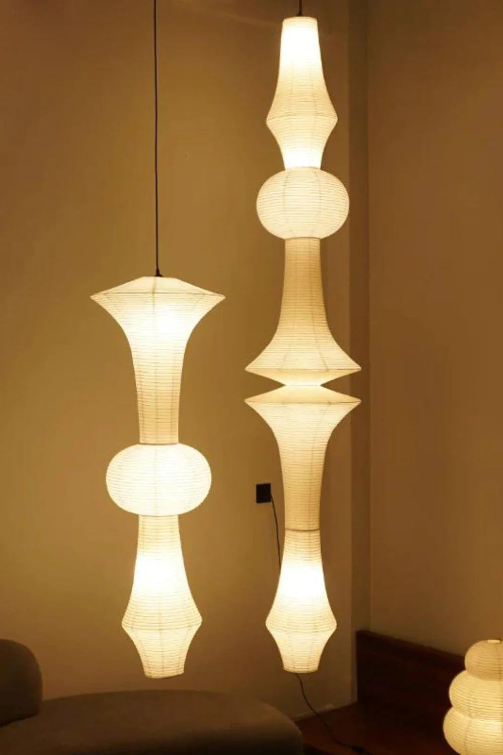 Washi Paper E Pendant Swag Light - Yiarolight