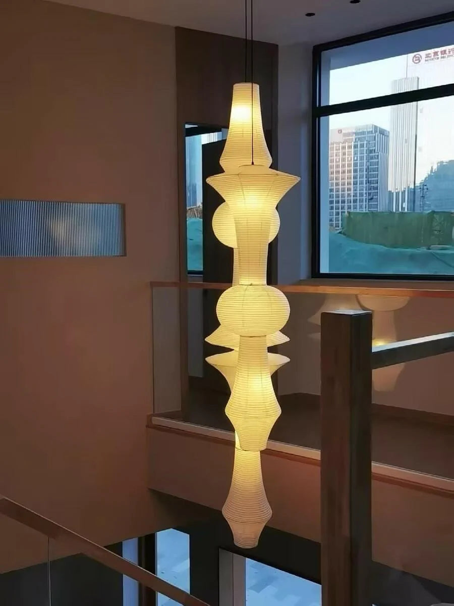 Washi Paper E Pendant Swag Light - Yiarolight