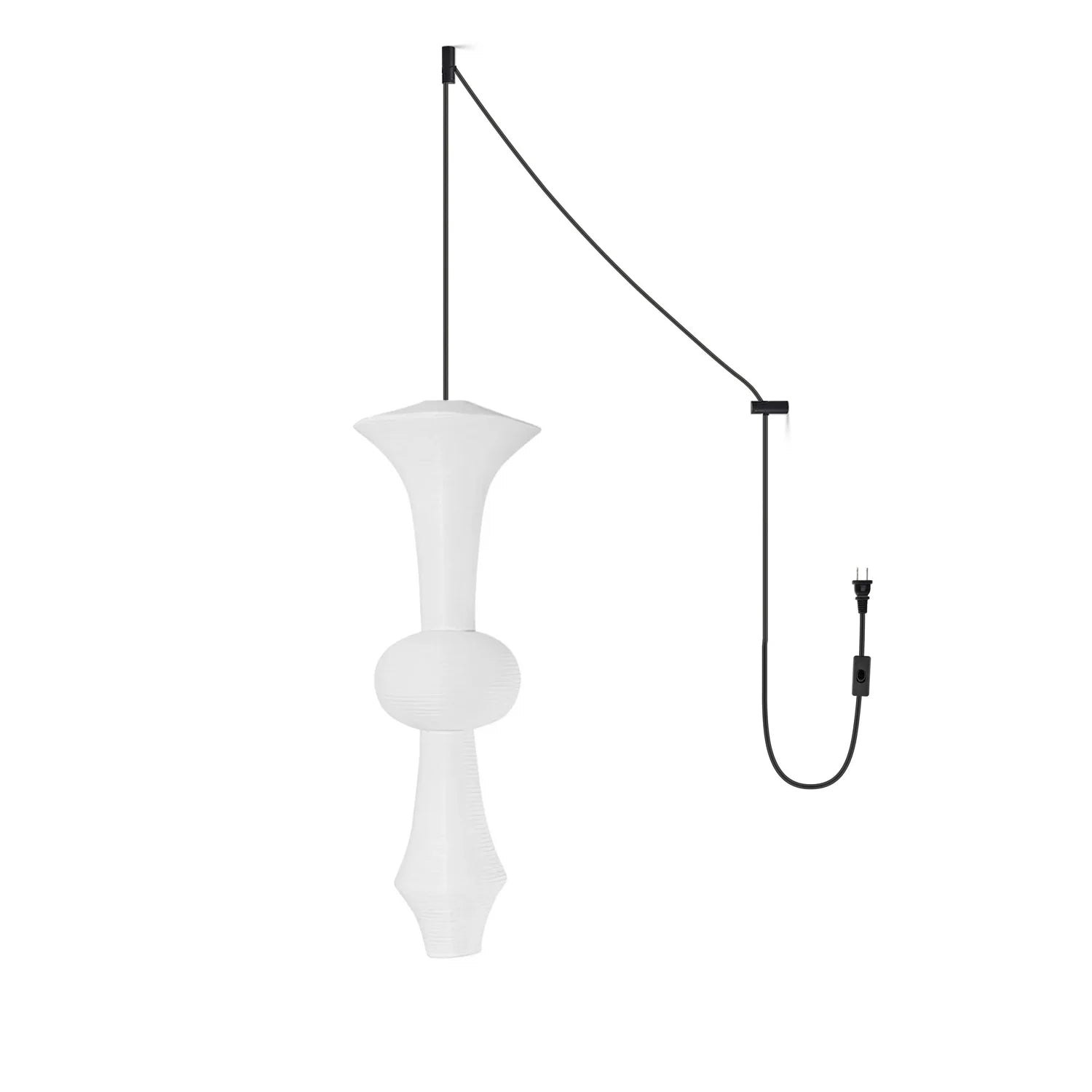 Washi Paper E Pendant Swag Light - Yiarolight