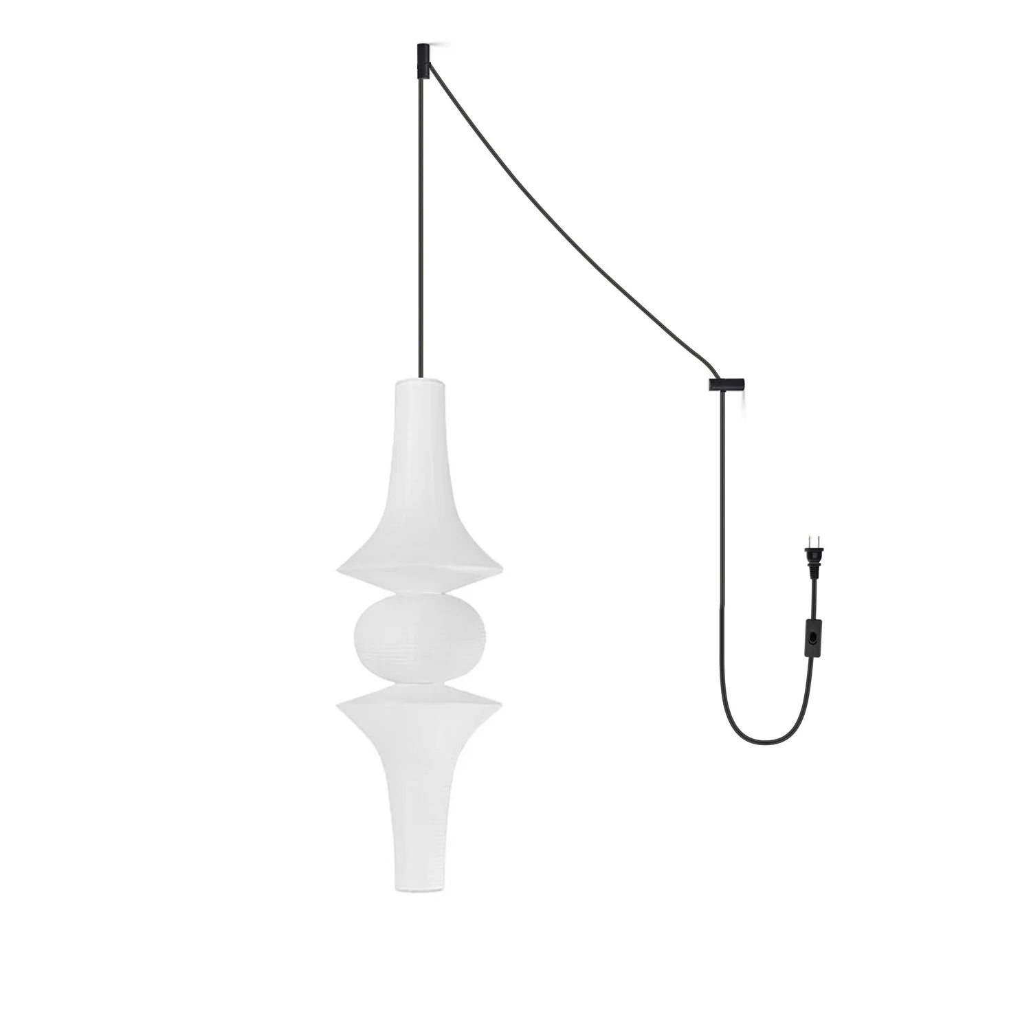 Washi Paper E Pendant Swag Light - Yiarolight
