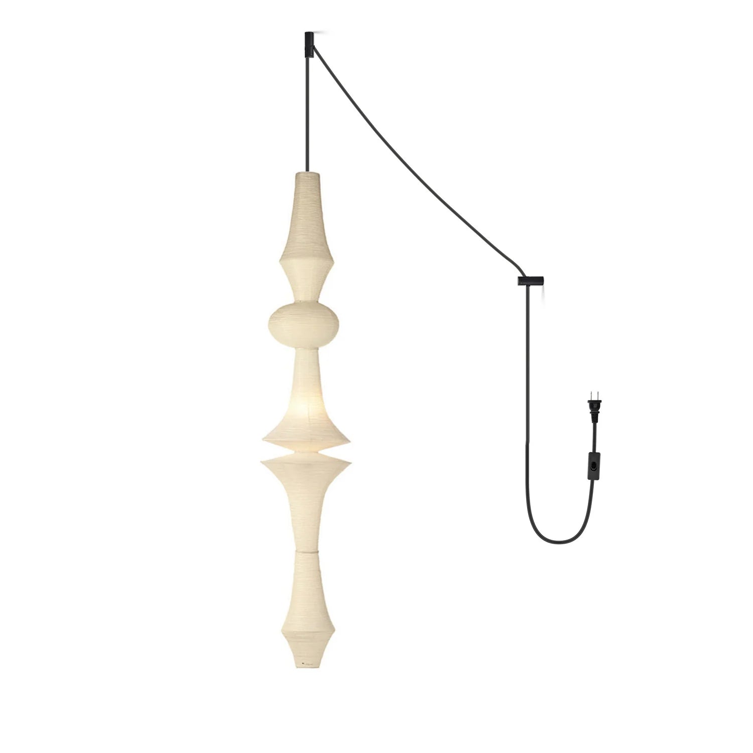 Washi Paper E Pendant Swag Light - Yiarolight
