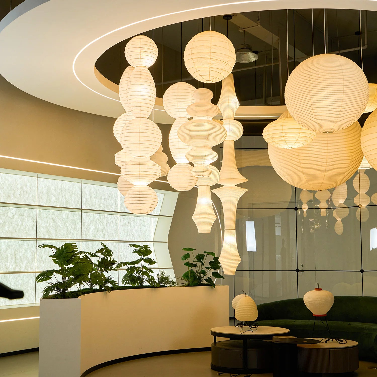 Washi Paper Tayo Pendant Swag Lamp - Yiarolight