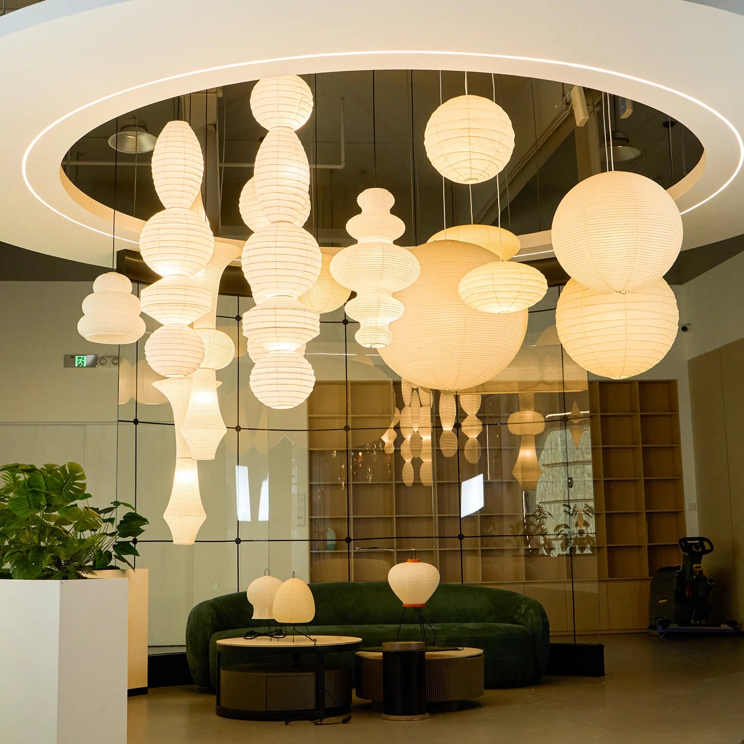 Washi Paper Tayo Pendant Swag Lamp - Yiarolight