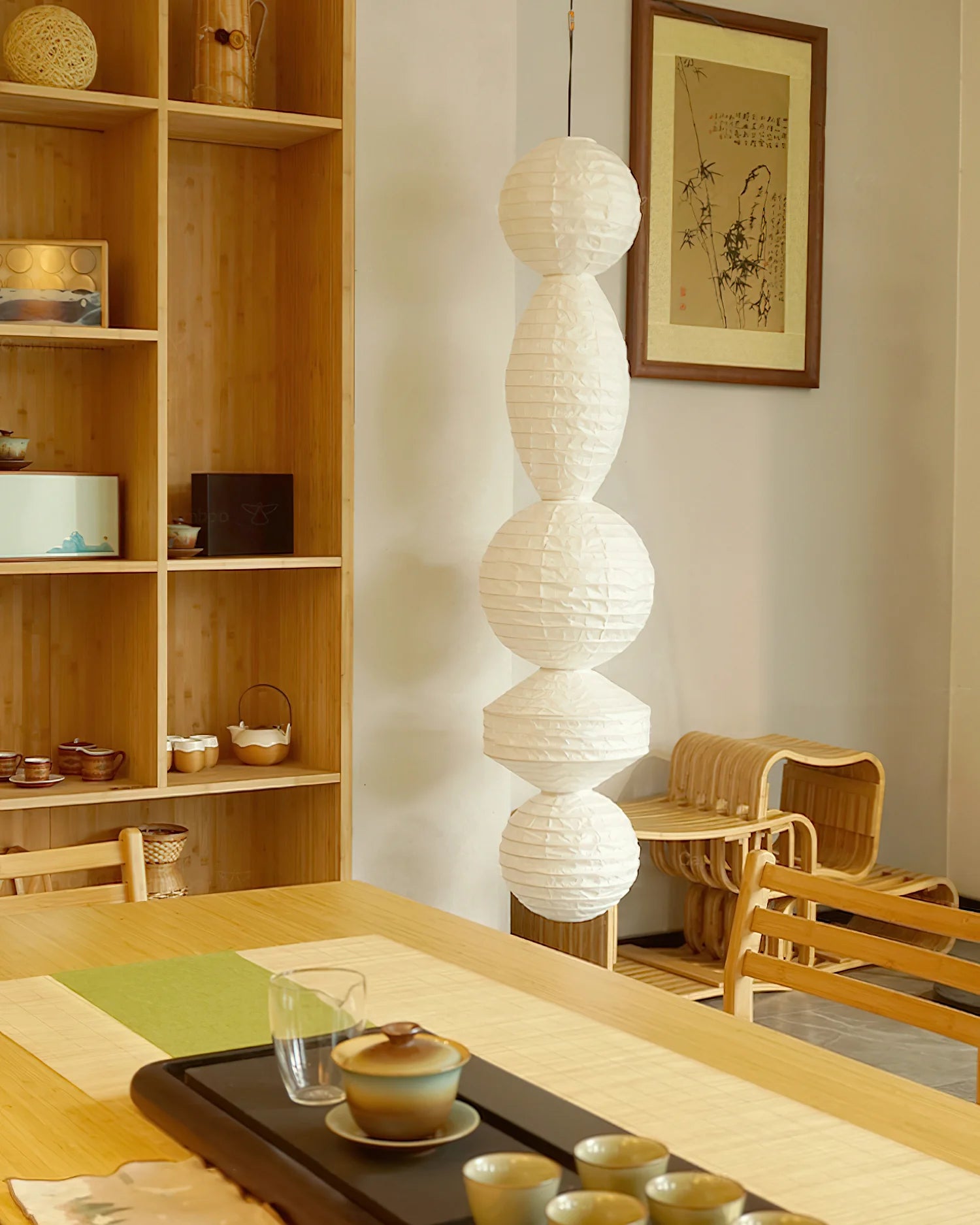 Washi Paper Tayo Pendant Swag Lamp - Yiarolight
