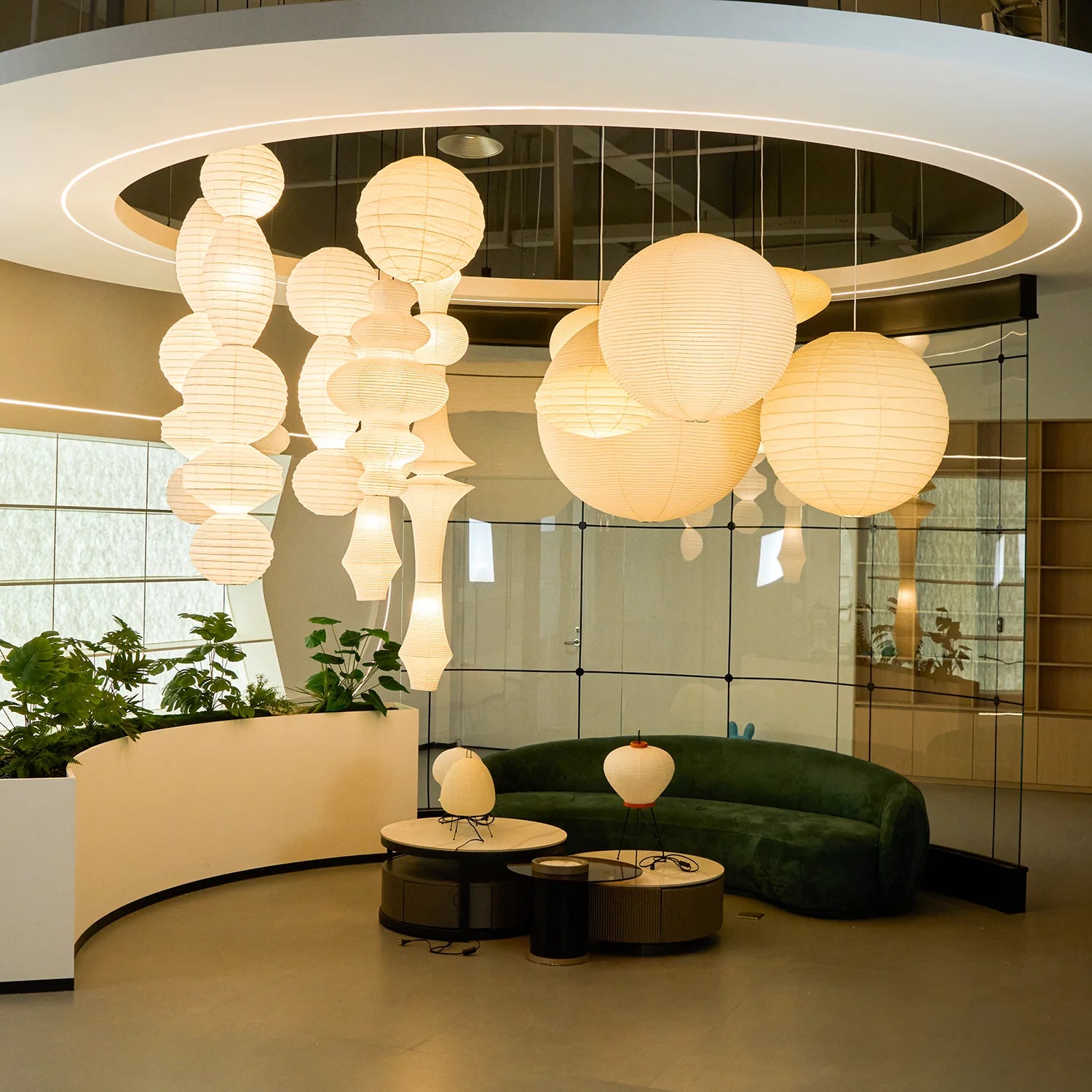 Washi Paper Tayo Pendant Swag Lamp - Yiarolight
