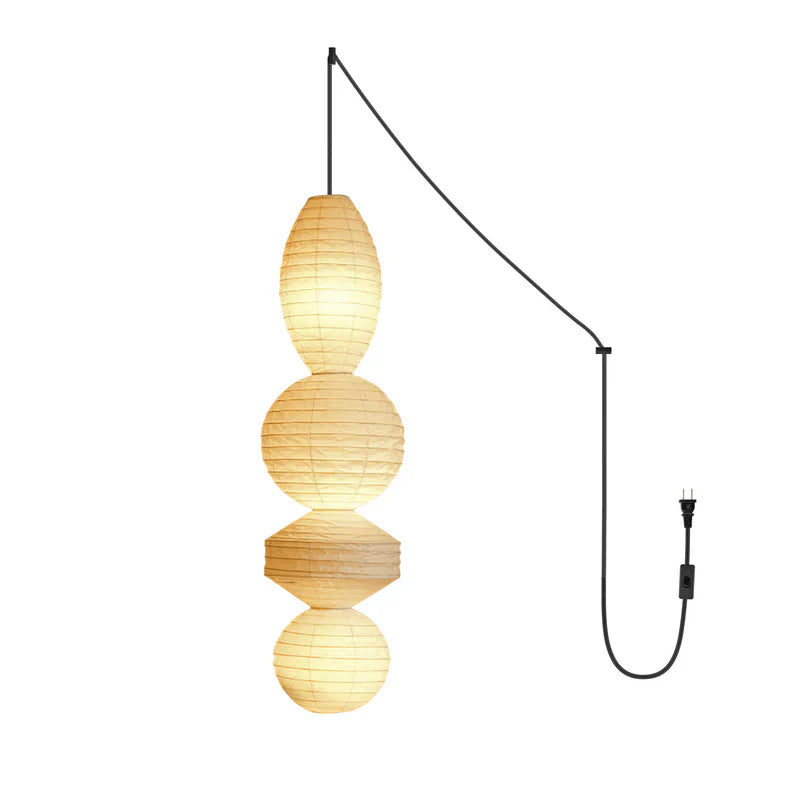 Washi Paper Tayo Pendant Swag Lamp - Yiarolight