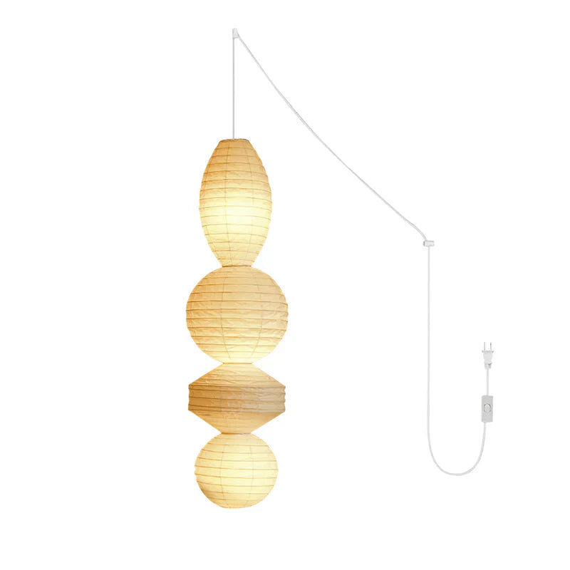 Washi Paper Tayo Pendant Swag Lamp - Yiarolight