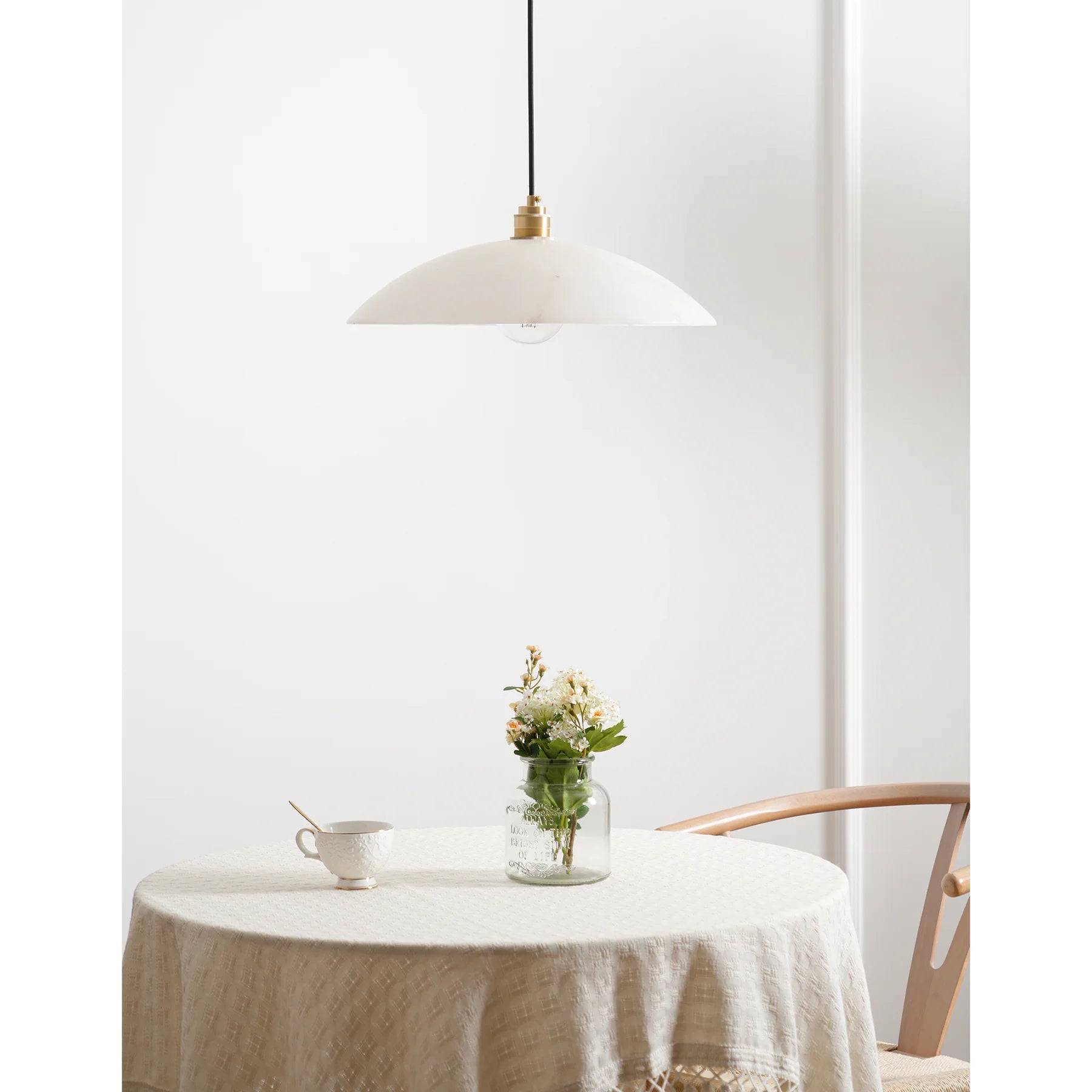 Alabaster Dome Pendant Lamp