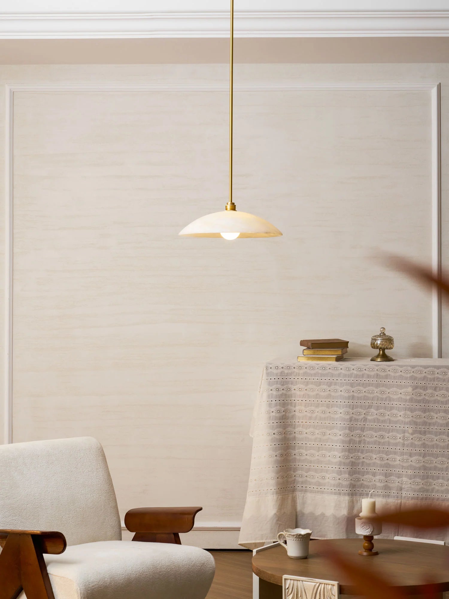 Alabaster Dome Pendant Lamp