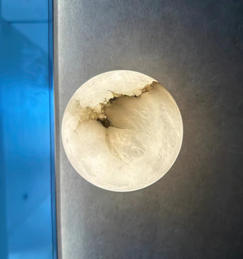 Alabaster Mini Orb Wall Lamp - Yiarolight