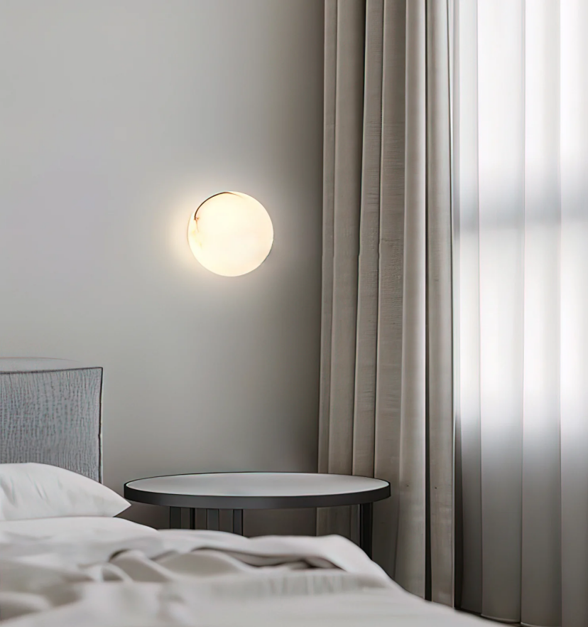 Alabaster Mini Orb Wall Lamp - Yiarolight