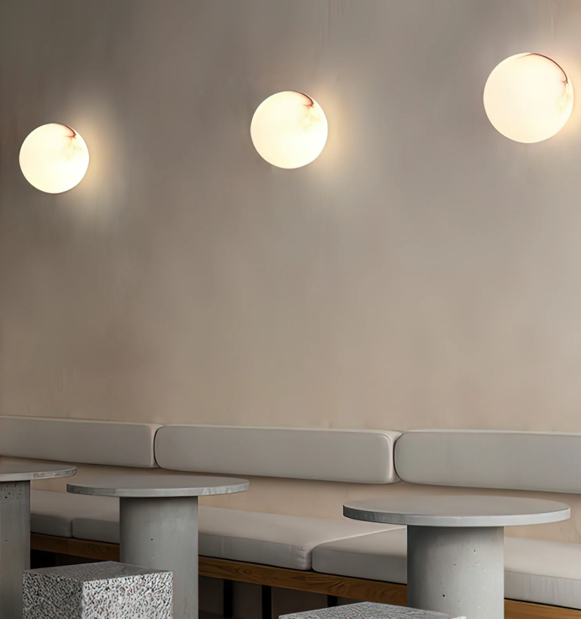 Alabaster Mini Orb Wall Lamp - Yiarolight