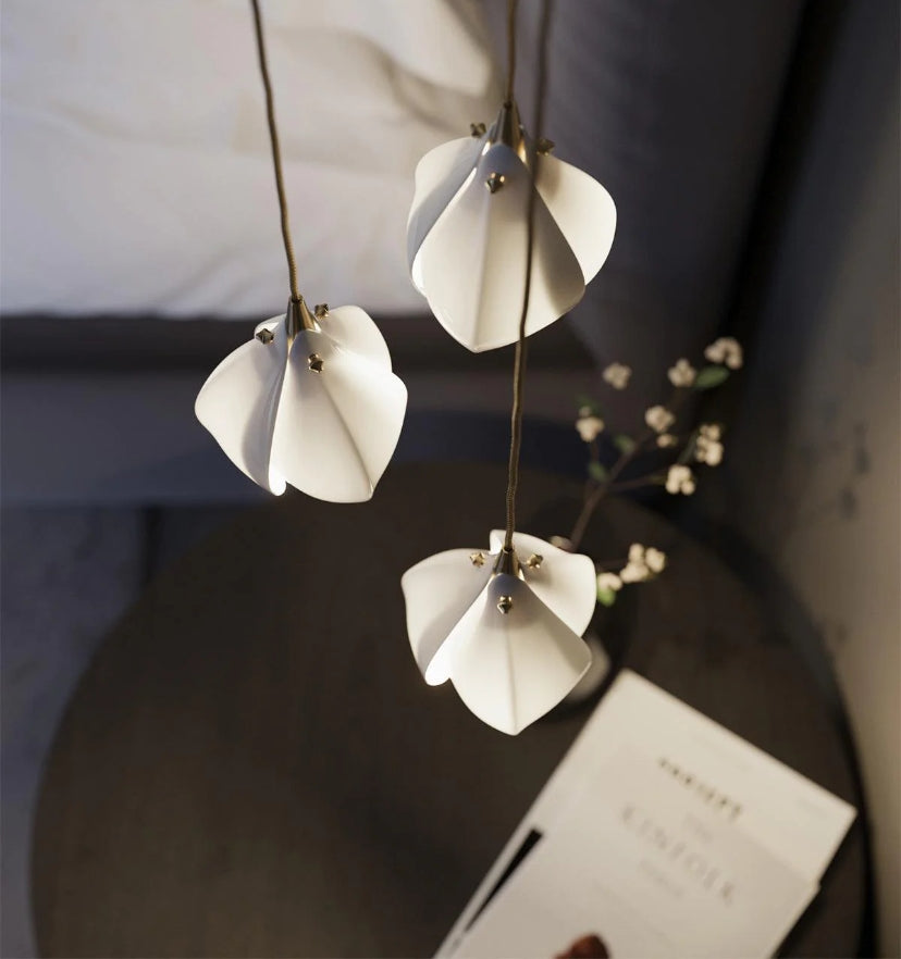 Ceramic Flower Pendant Light - Yiarolight