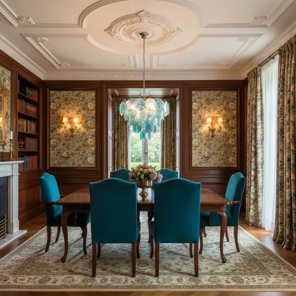 Blue Murano Disc Chandelier