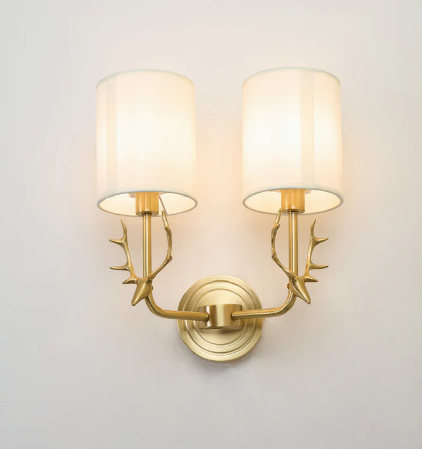 Brass Deer Head Wall Light - Yiarolight