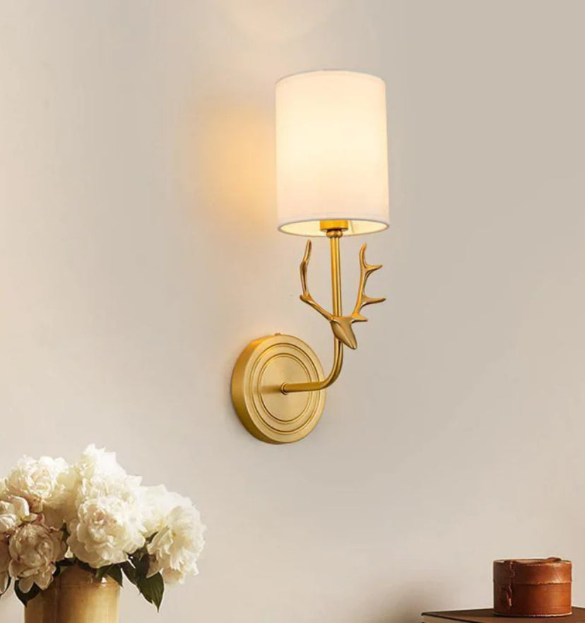 Brass Deer Head Wall Light - Yiarolight