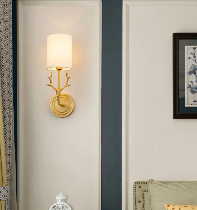 Brass Deer Head Wall Light - Yiarolight