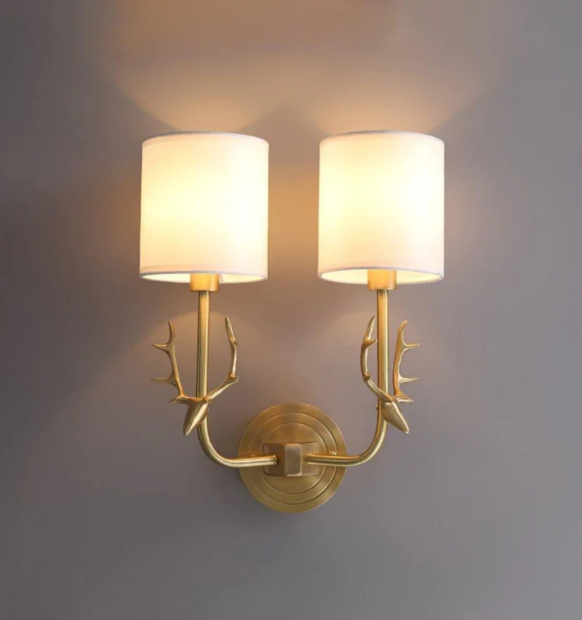 Brass Deer Head Wall Light - Yiarolight
