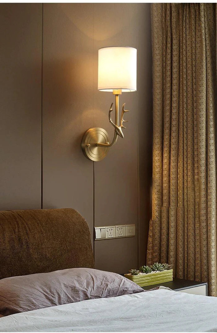 Brass Deer Head Wall Light - Yiarolight