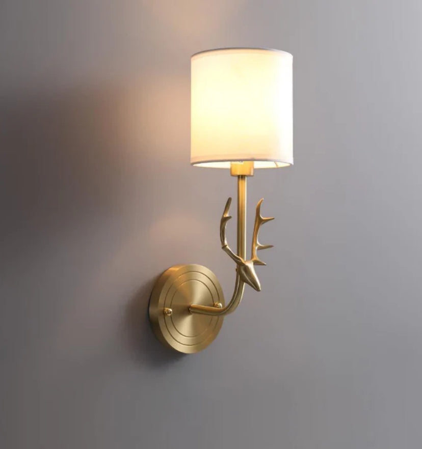 Brass Deer Head Wall Light - Yiarolight