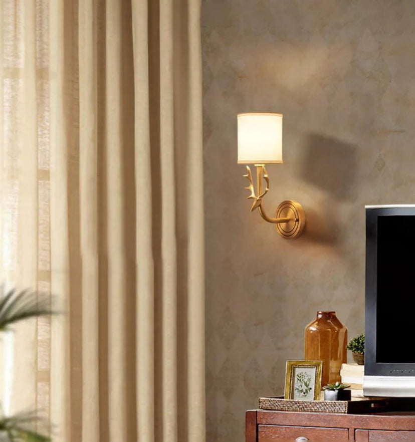 Brass Deer Head Wall Light - Yiarolight