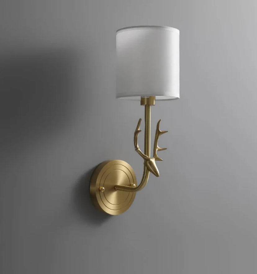 Brass Deer Head Wall Light - Yiarolight