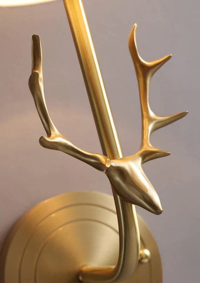 Brass Deer Head Wall Light - Yiarolight