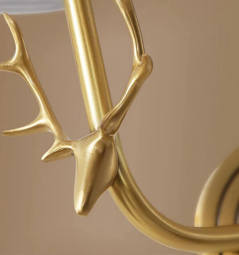 Brass Deer Head Wall Light - Yiarolight