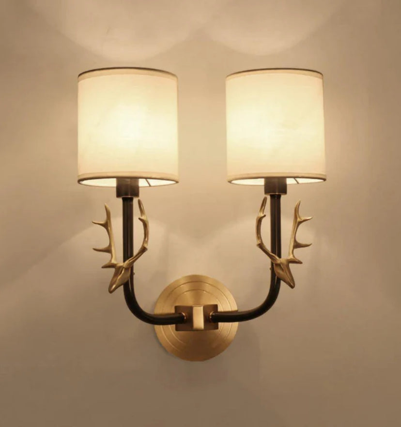 Brass Deer Head Wall Light - Yiarolight