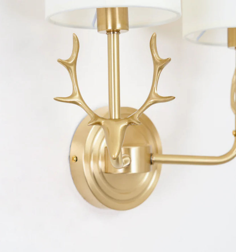 Brass Deer Head Wall Light - Yiarolight