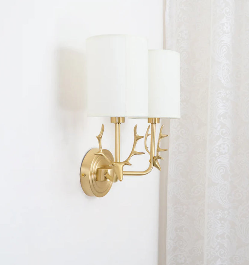 Brass Deer Head Wall Light - Yiarolight