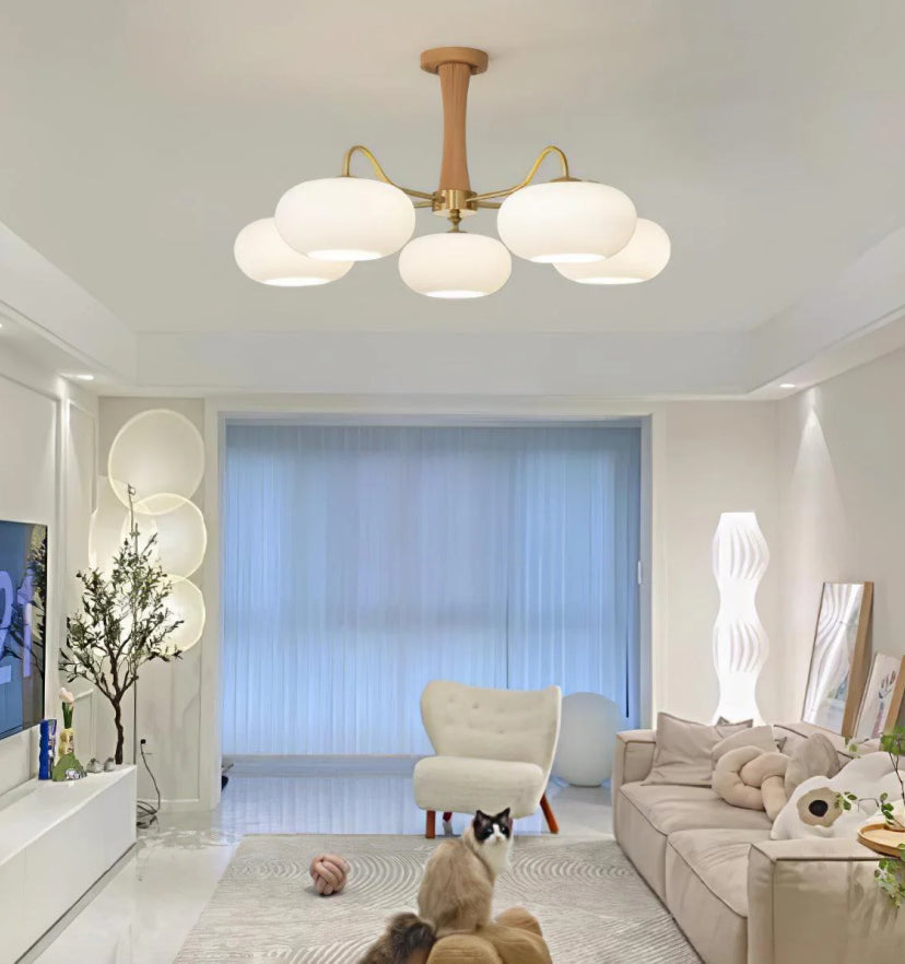 Brass Wooden Persimmon Chandelier - Yiarolight