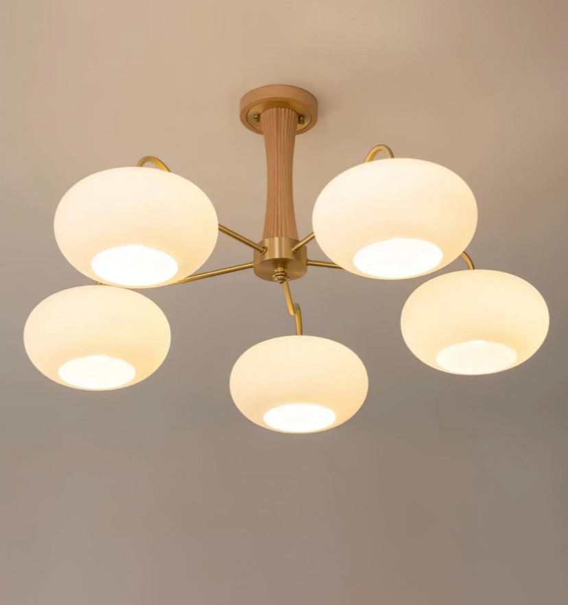 Brass Wooden Persimmon Chandelier - Yiarolight